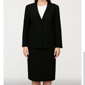 BROOKS BROTHERS Black Wool Skirt Suit-12